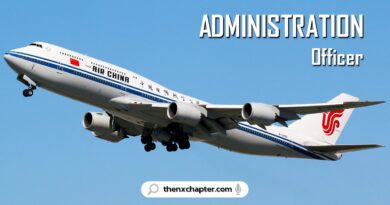 งานสายการบิน มาใหม่ สายการบิน Air China เปิดรับสมัครตำแหน่ง Administration Officer ไม่จำเป็นต้องมีประสบการณ์มาก่อนก็สมัครได้ ปิดรับ 5 มิถุนายน 2566