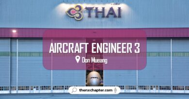 งานสายการบิน มาใหม่ การบินไทย Thai Airways เปิดรับสมัครตำแหน่ง Aircraft Engineer 3 สังกัดกลุ่มงานวิศวกรรมสนับสนุนการซ่อมบำรุงดอนเมือง (DM-A) จำนวน 1 อัตรา ปิดรับสมัคร 15 กันยายน 2566