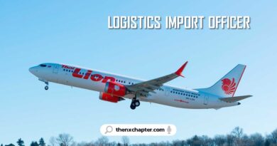 สายการบิน Thai Lion Air เปิดรับสมัครตำแหน่ง Logistics Import Officer อายุไม่เกิน 30 ปี วุฒิป.ตรี หากเป็นสาขา Logistics จะพิจารณาเป็นพิเศษ ขอ TOEIC 450 คะแนนขึ้นไป
