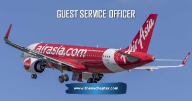 สายการบิน Thai AirAsia เปิดรับสมัครตำแหน่ง Guest Services Officer ดูแลการดำเนินงานของฝ่ายบริการลูกค้า เช่น Check-in / Gate Management / Arrival Hall, จัดเตรียมรายงาน, วางแผนและบรรยายสรุปให้กับพนักงาน, ตรวจสอบความพร้อมและการปฏิบัติงาน, แก้ไขปัญหาความล่าช้า, และปฏิบัติตามมาตรฐานสายการบิน