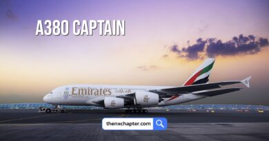 สายการบิน Emirates เปิดรับสมัคร A380 Captain ชั่วโมงบินรวม 7,000 ชม. และ 3,000 ชม. สำหรับตำแหน่งกัปตันเครื่องบินแบบ A330/340/350/380, ICAO English Level 5 ขึ้นไป