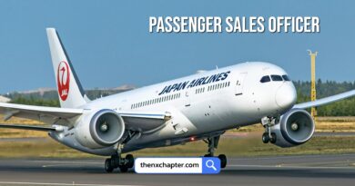 สายการบิน Japan Airlines เปิดรับสมัครตำแหน่ง Passenger Sales Officer วุฒิ ป.ตรี ทุกสาขา ขอ TOEIC 700 คะแนนขึ้นไป ทำงานที่สนามบินสุวรรณภูมิ ปิดรับสมัคร 30 กันยายน
