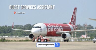 สายการบิน Thai AirAsia เปิดรับสมัครตำแหน่ง Guest Services Assistant วุฒิ ป.ตรี ทุกสาขา มีประสบการณ์งานบริการลูกค้าหรืองานกราวด์ ขอ TOEIC 550 คะแนนขึ้นไป ทำงานที่สนามบินสุราษฎร์ธานี