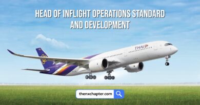 การบินไทย Thai Airways เปิดรับสมัครตำแหน่ง Head of Inflight Operations Standard & Development หัวหน้าฝ่ายพัฒนาและควบคุมคุณภาพการปฏิบัติการบนเครื่องบิน 1 อัตรา วุฒิ ป.ตรี ขอ TOEIC 600 คะแนนขึ้นไป ทำงานที่สำนักงานใหญ่ สมัครได้ถึง 22 ตุลาคม