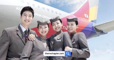 สายการบิน Asiana Airlines เปิดรับสมัครลูกเรือ Cabin Crew ทั้งชายและหญิง ไม่จำกัดอายุ เอื้อมแตะได้ 210 ซม. วุฒิ ป.ตรี ขอ TOEIC 550 คะแนนขึ้นไป หากพูดภาษาเกาหลีได้จะพิจารณาเป็นพิเศษ สมัครได้ถึง 12 มกราคม