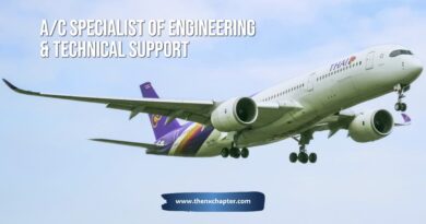 การบินไทย Thai Airways เปิดรับสมัครตำแหน่ง A/C Specialist of Engineering & Technical Support ฝ่ายวิศวกรรมและสนับสนุนงานซ่อมบำรุงอากาศยาน 1 อัตรา วุฒิ ป.ตรี วิศวกรรมศาสตร์ หรือสาขาอื่นที่เกี่ยวข้อง ขอ TOEIC 600 คะแนนขึ้นไป ทำงานที่สนามบินสุวรรณภูมิ สมัครได้ถึง 6 กุมภาพันธ์