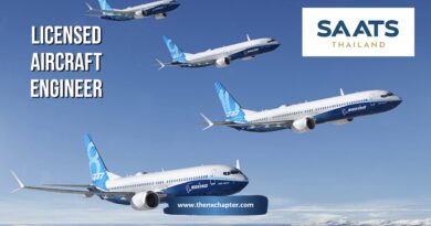 บริษัท SAATS Thailand รับสมัครตำแหน่ง Licensed Aircraft Engineer สำหรับเครื่องบินแบบ B737 NG/MAX ขอผู้ที่ถือใบอนุญาต ICAO type II AMEL (หรือ CAAT AMEL License) มีประสบการณ์ทำงานกับเครื่องบินพาณิชย์​ (Airbus/Boeing) จะพิจารณาเป็นพิเศษ สื่อสารภาษาอังกฤษได้เป็นอย่างดี สามารถใช้งาน MS Offce ได้ ทำงานที่สนามบินสุวรรณภูมิ