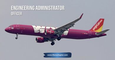 สายการบิน Thai Vietjet เปิดรับสมัครตำแหน่ง Engineering Administrator Officer วุฒิ ป.ตรี สาขาที่เกี่ยวข้อง ขอประสบการณ์อย่างน้อย 1 ปี สื่อสารภาษาอังกฤษได้เป็นอย่างดี ทำงานที่ออฟฟิศกิ่งแก้ว