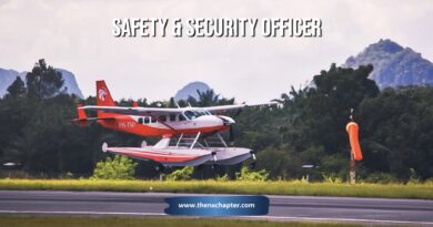 Thai Seaplane รับสมัครตำแหน่ง Safety and Security Officer อายุ 25-35 มีประสบการณ์งานด้านการบินอย่างน้อย 2 ปี และเคยมีส่วนร่วมในการสอบสวน Accident & Incident เงินเดือน 25,000-30,000 ทำงานที่สำนักงานใหญ่ สีลม ซอย 9