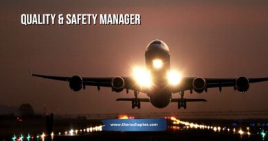 บริษัท Aerospace MRO เปิดรับสมัครตำแหน่ง Quality & Safety Manager จบวิศวกรรมศาสตร์สาขาใดก็ได้ หรือมีประสบการณ์งานวิศวกรรมที่เกี่ยวข้องอย่างน้อย 5 ปี และในอุตสาหกรรมการบินไม่น้อยกว่า 2 ปี สื่อสารภาษาอังกฤษได้เป็นอย่างดี ขอ TOEIC 650 คะแนนขึ้นไป
